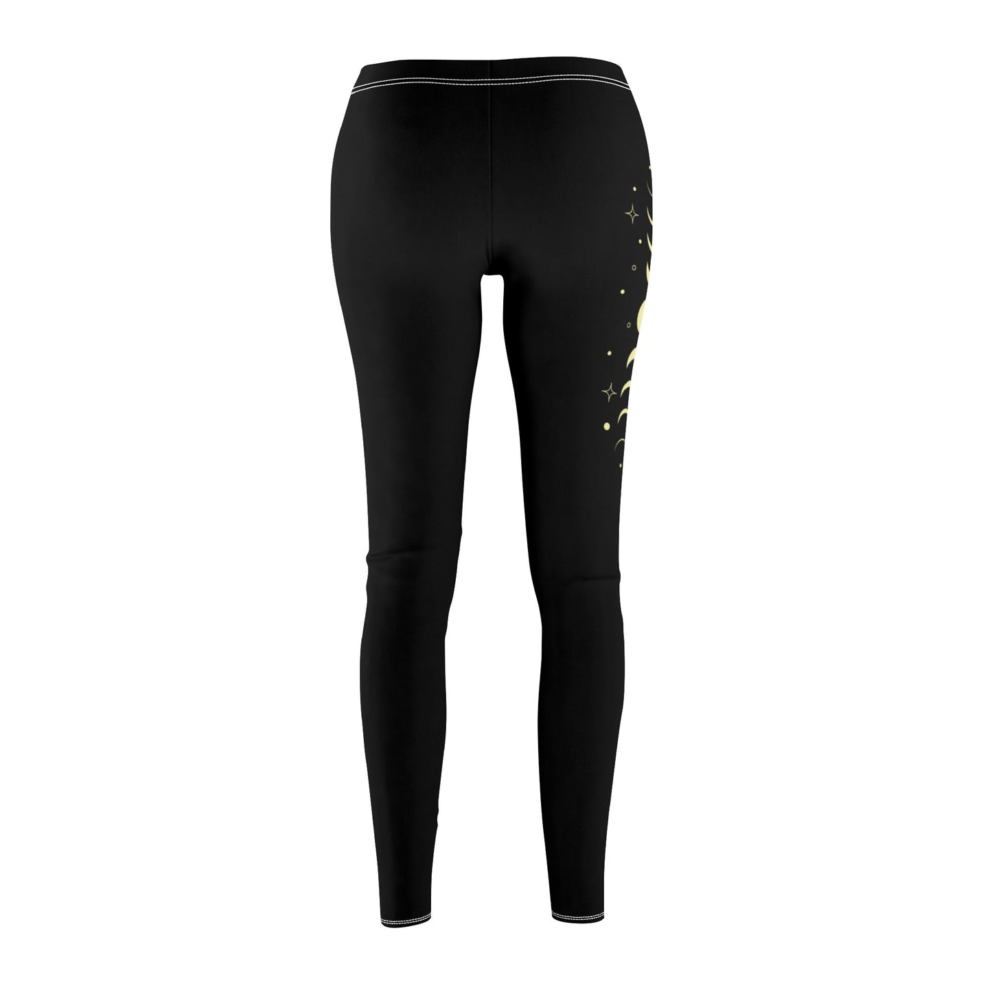 MONDPHASEN STERNENHIMMEL MOND • BOHO STYLE - Hippie Damen Leggins Sternenhimmel Schwarz • Beste Leggings für Sport & Freizeit