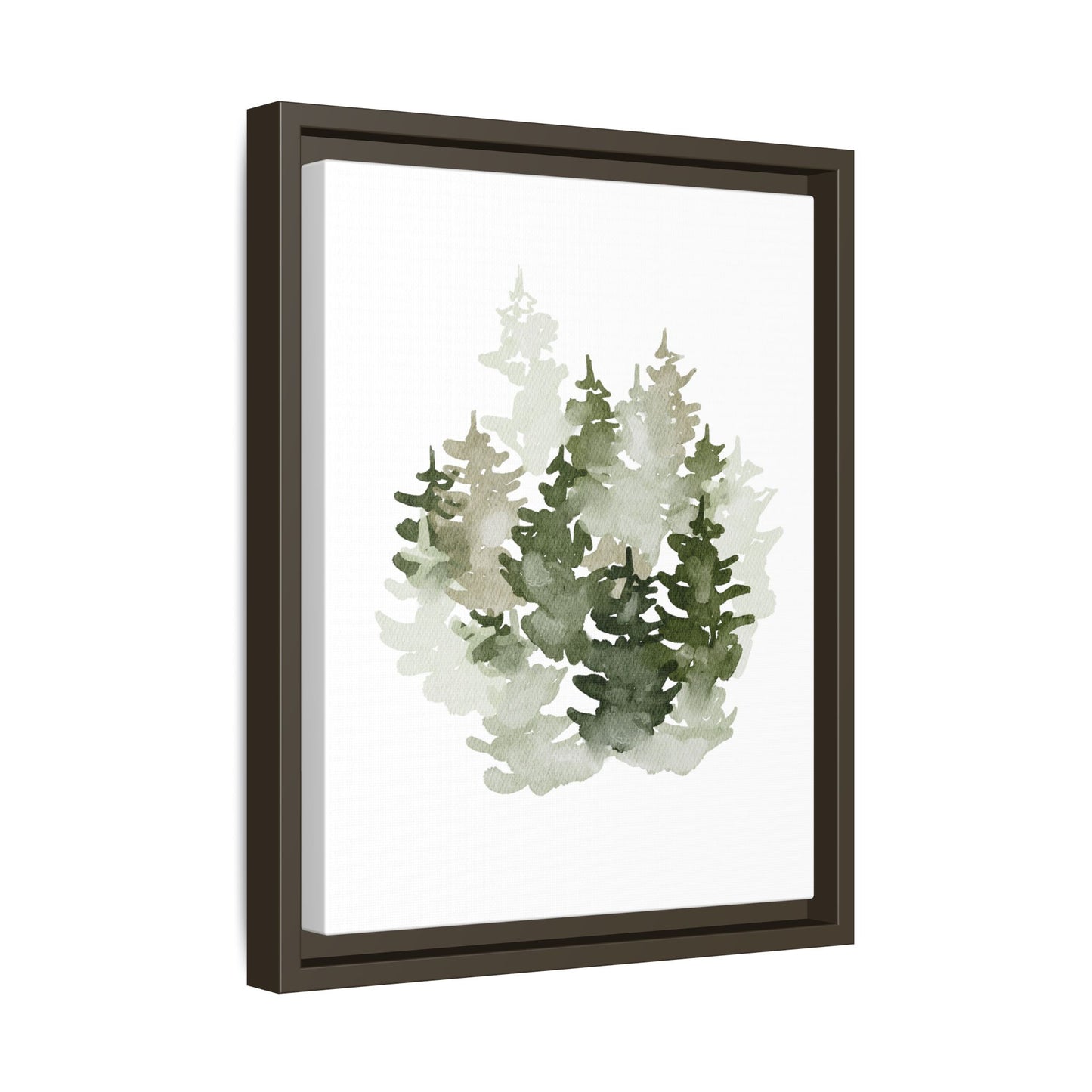 Wald Aquarell Zeichnung • Naturmotiv Gerahmte Leinwand  Schwarz Weiss er Holzrahmen • Framed (Multi-color)