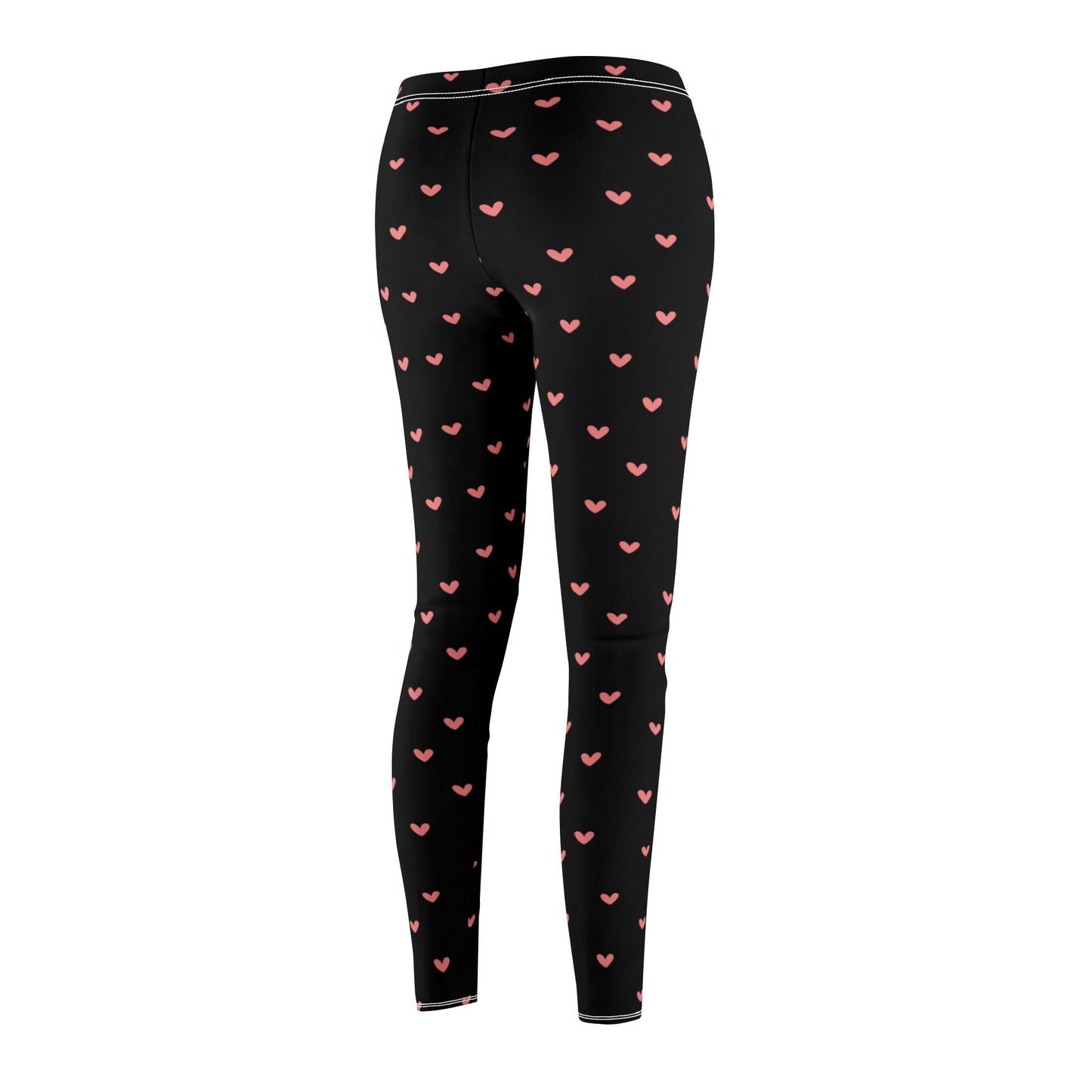 HERZ MUSTER HERZCHEN PRINT AUFDRUCK • Niedliche süße Damen Leggins Schwarz • Beste Leggings für Sport & Freizeit