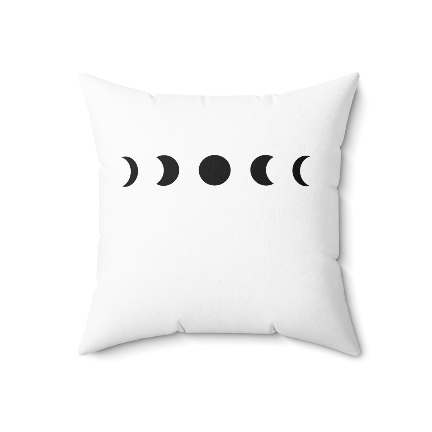 MONDPHASEN MONDZYKLUS • SpirituellesDeko Kissen mit Reißverschluss Quadratisch Weiss