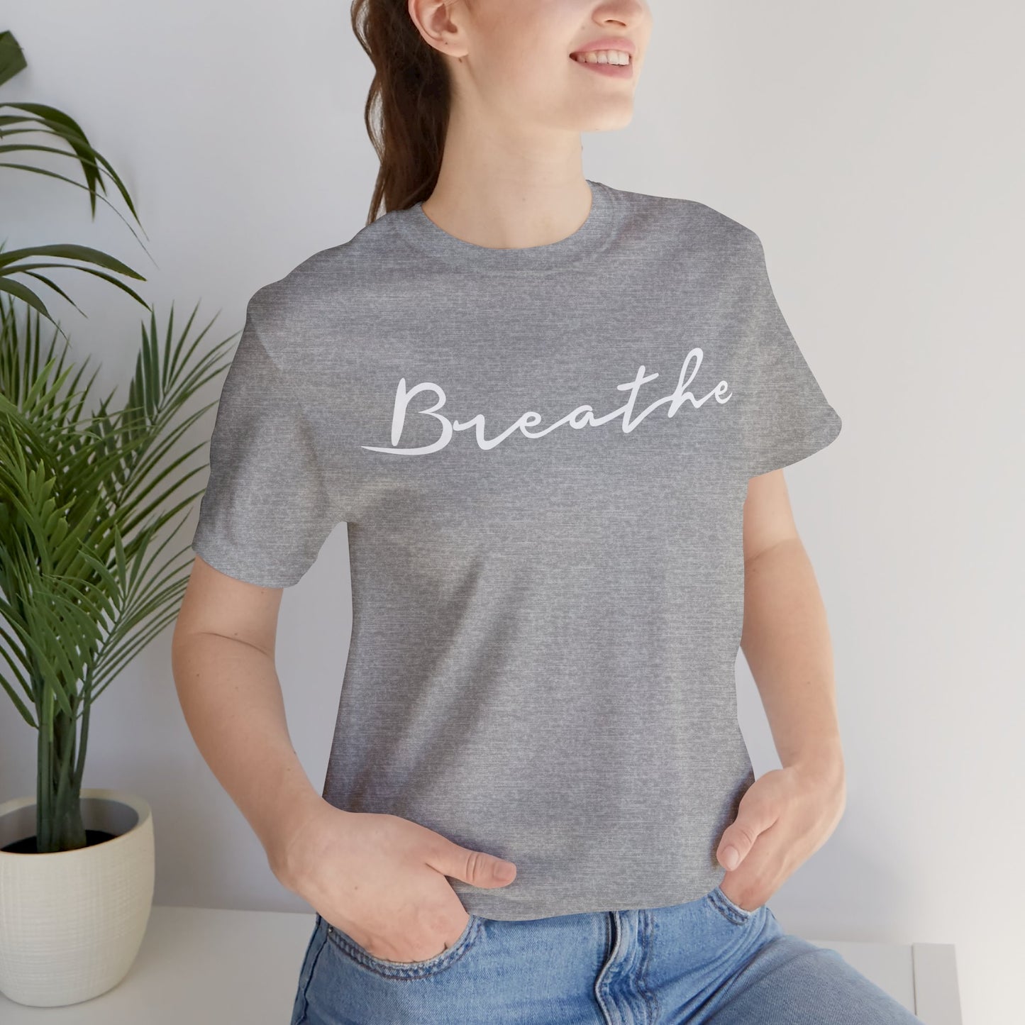 BREATHE • YOGA SHIRT Spruch Atemmeditation Fitness • T-shirt Damen & Herren • Baumwolle 🌿