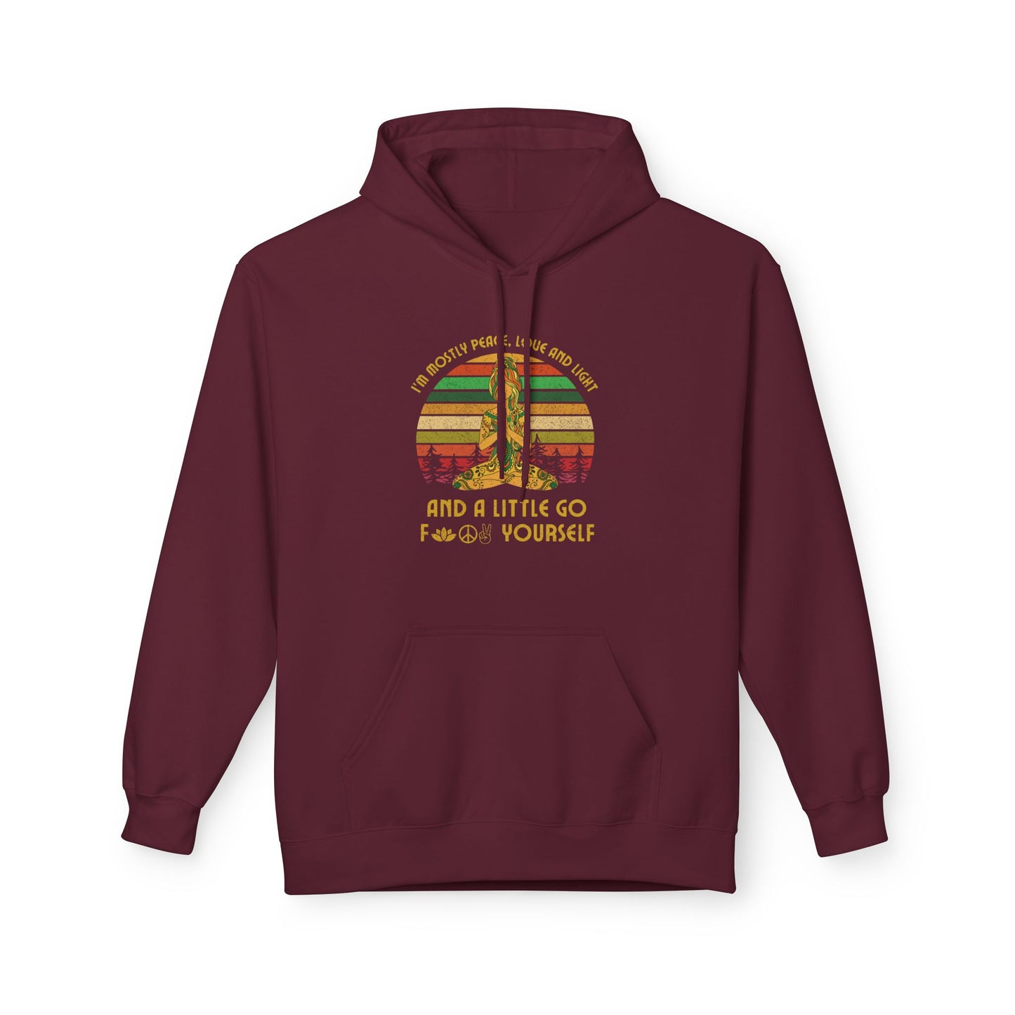 MOSTLY PEACE LOVE & LIGHT • Lustiger Spruch Yoga Humor • Hoodie für Damen & Herren Kuschelpullover • Baumwolle 🌿