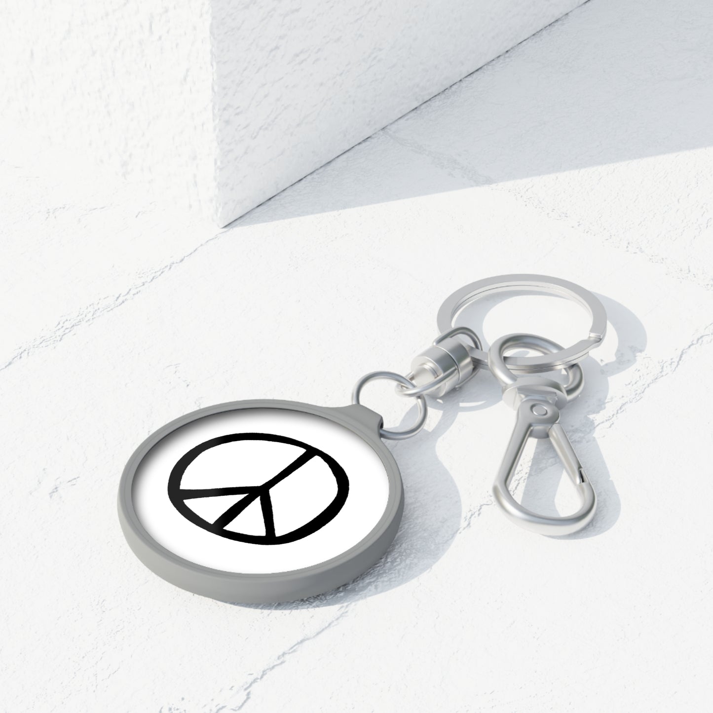 PEACE ZEICHEN NIEDLICH • Edler Luxus Schlüsselanhänger mit Karabiner für Frauen & Männer