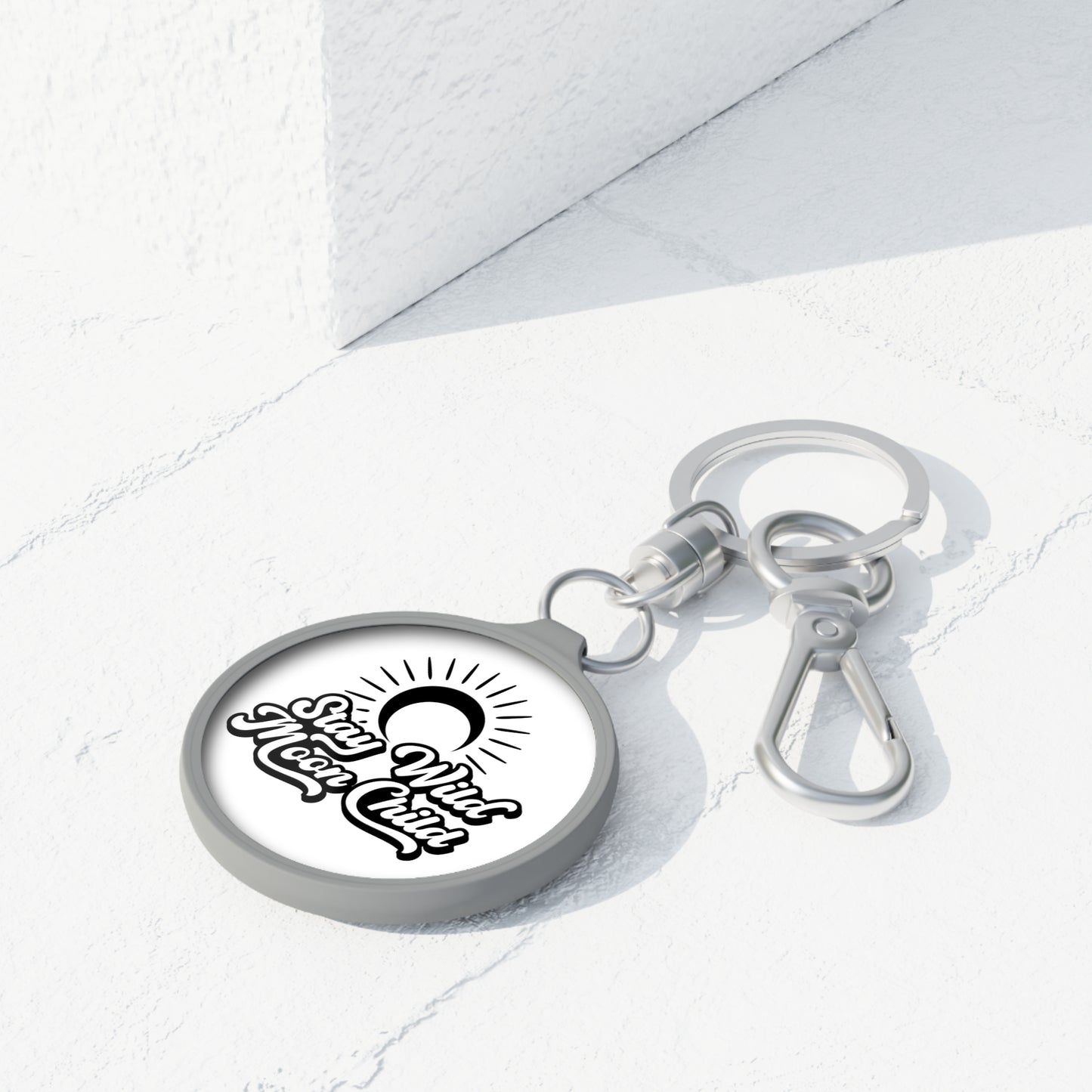 STAY WILD MOON CHILD - SONNE MOND • Edler Luxus Schlüsselanhänger mit Karabiner für Frauen & Männer