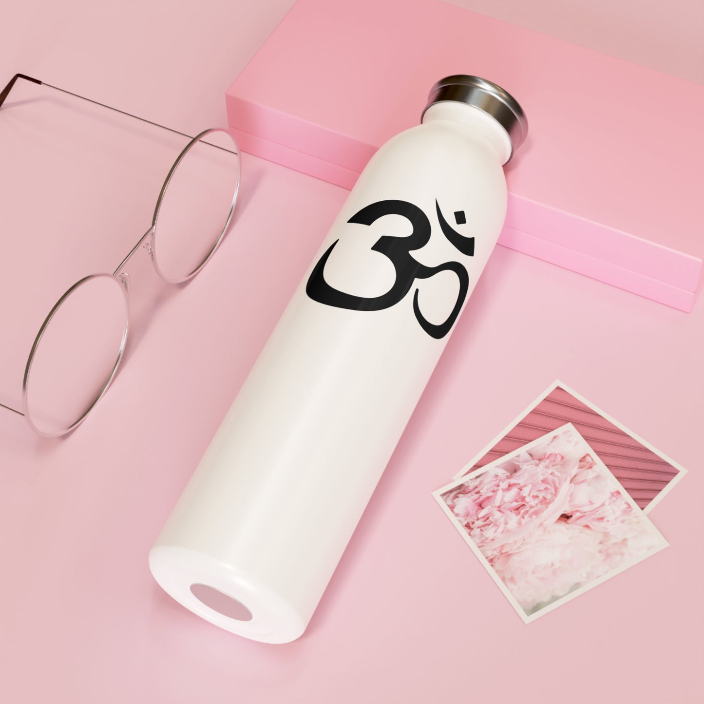 OM-Zeichen Ohm Symbol • Spirituelles Design • Edelstahl Thermosflasche SLIM • 600 ml