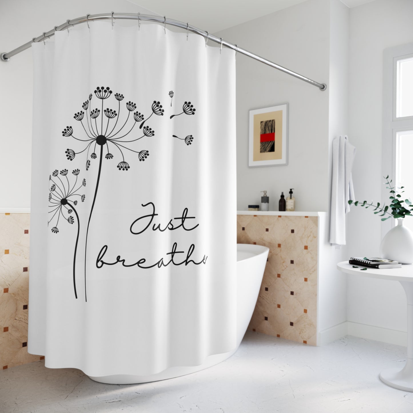 JUST BREATHE - PUSTEBLUME ÄSTHETISCH • Duschvorhang 180x200 cm Weiss