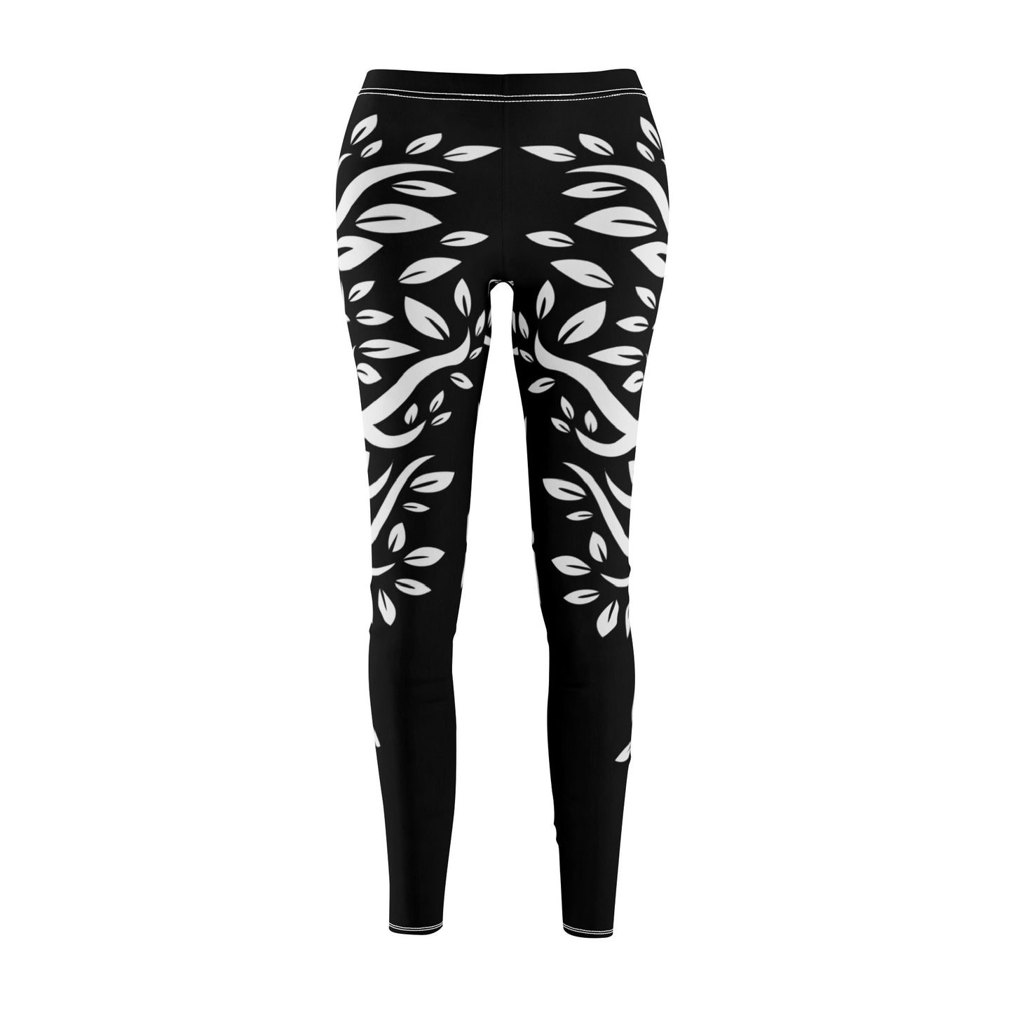 FLORALE PFLANZEN BLUMEN SCHLINGPFLANZEN OPTIK • Olivenbaum Damen Leggins Schwarz • Beste Leggings für Sport & Freizeit