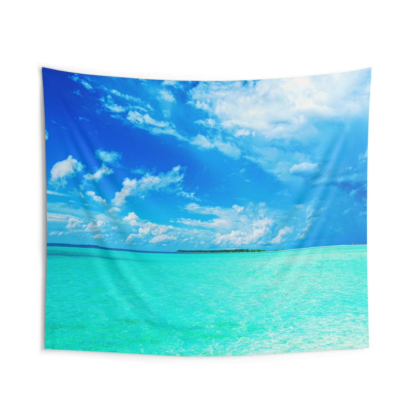 MEER SOMMER HIMMEL BLAU • Urlaubsmotiv • Wandtuch • Wandttepich • Wanddekor in v. Größen bis XXL