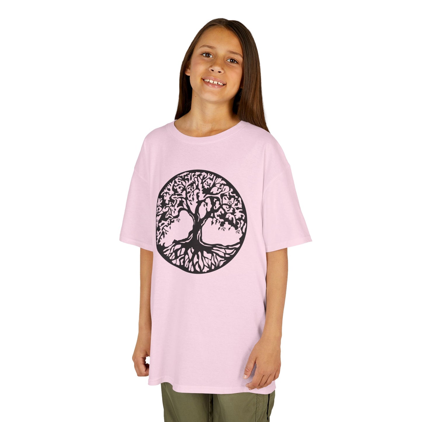 BAUM DES LEBENS - Schwarz • Kinder Oversize T-Shirt für Mädchen & Jungen (7–16 Jahre) • BIO Baumwolle 🌿