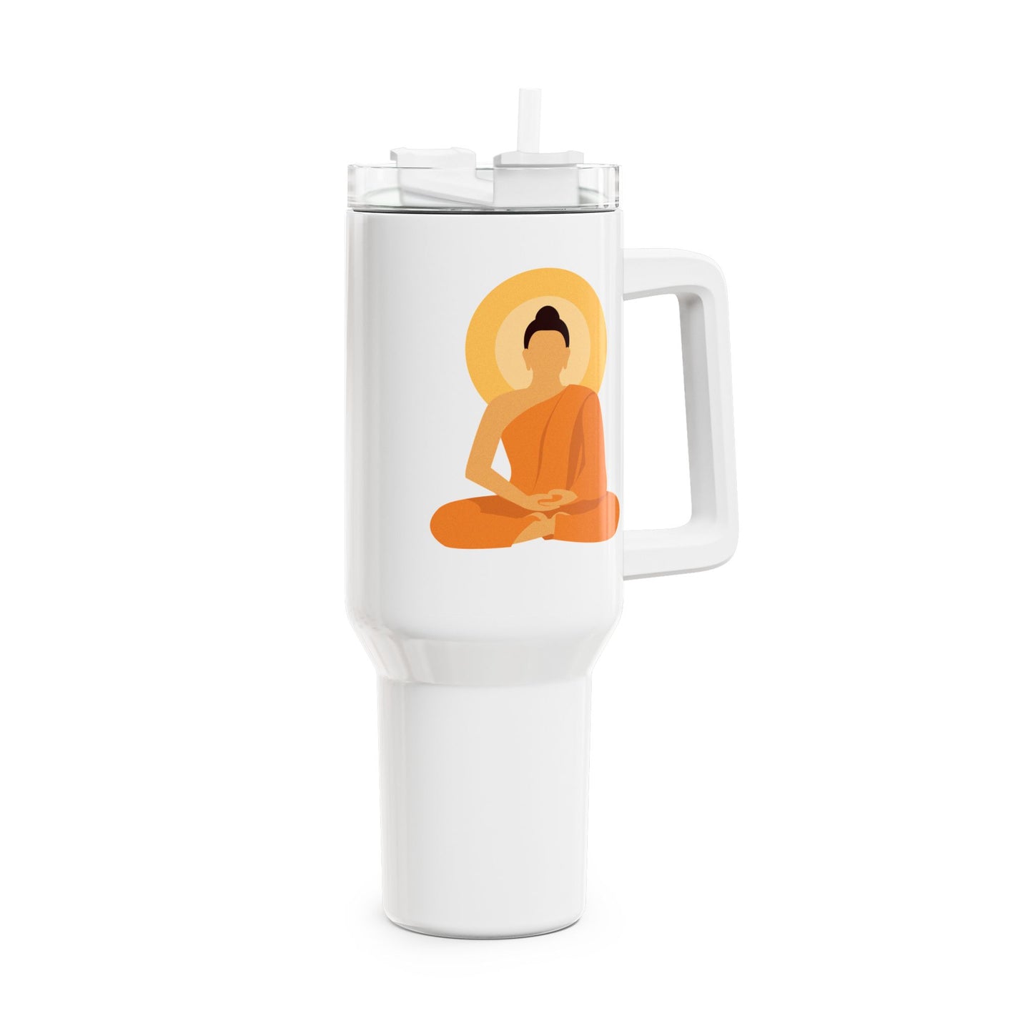 BUDDHA YOGA MEDITATION SONNENAUFGANG • Tumbler mit Henkel & Strohhalm • XXL Reisebecher 1,2L