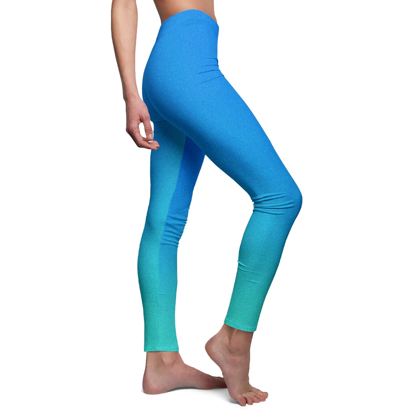 BLAU TÜRKISE LEGGINGS Meeresbrise FARBÜBERGANG • Damen-Leggings extravagant, außergewöhlnlich • Beste Leggings für Sport & Alltag