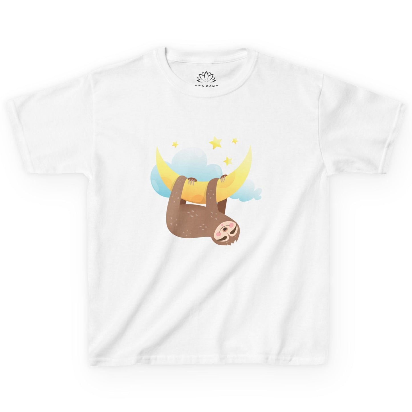 FAULTIER SLOT HÄNGT IM MOND STERNE NIELDICH SÜßES COMIC TIER • Pijama Schlafoberteil Oversize Kinder T-Shirt Mädchen Jungen • BIO Baumwolle 🌿