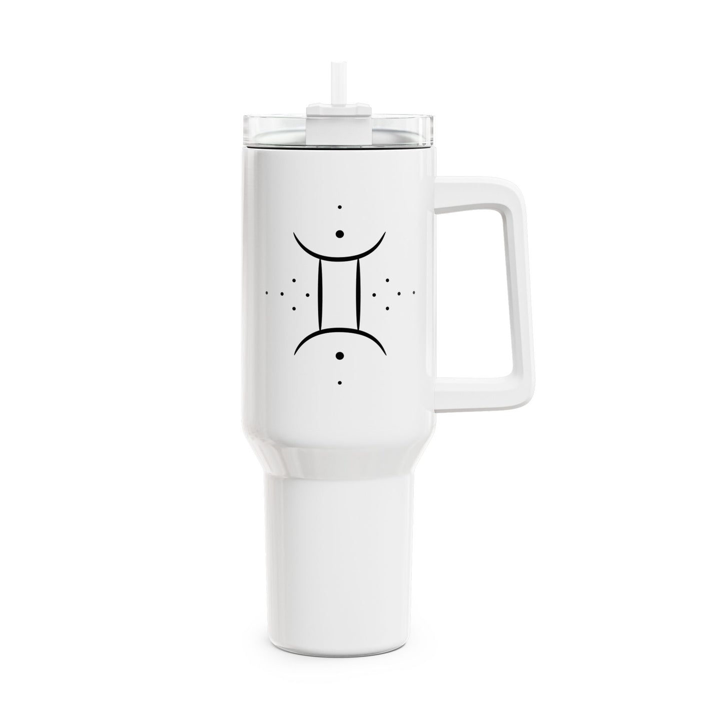 ZWILLINGE GEMINI SYMBOL STERZEICHEN • Tumbler mit Henkel & Strohhalm • XXL Reisebecher 1,2L - YOGA SANTA