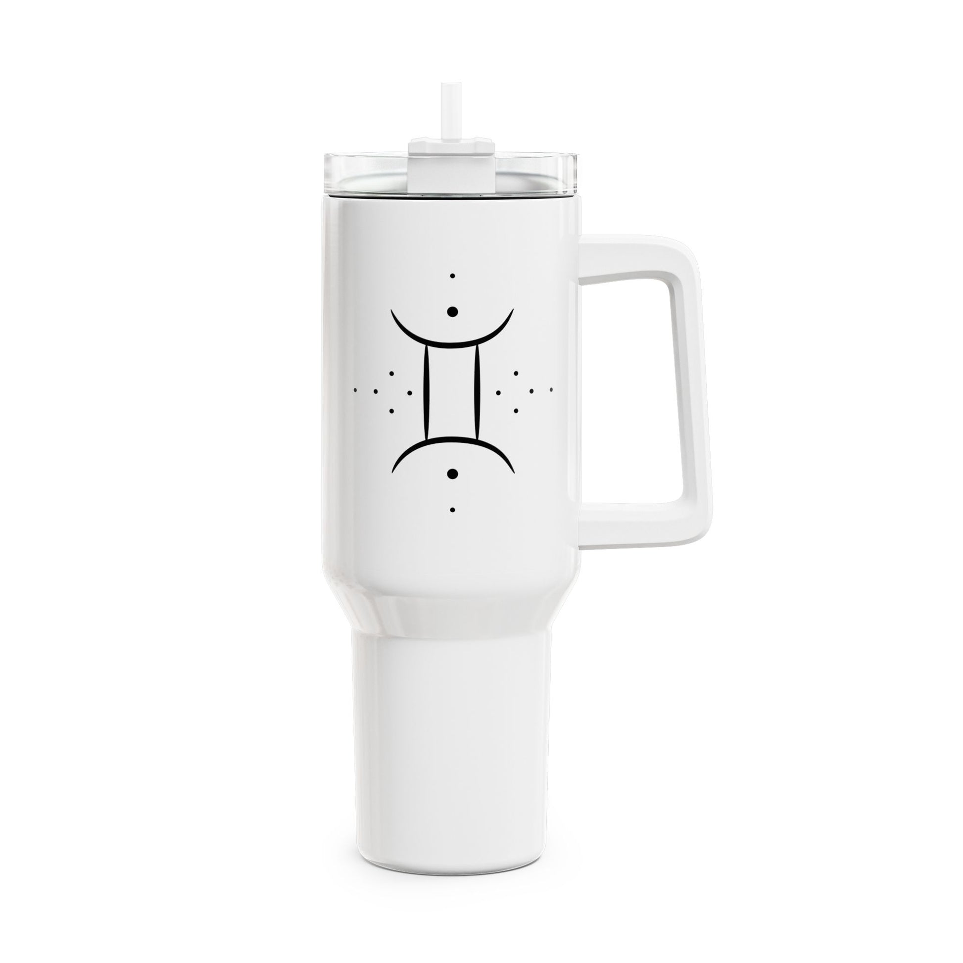 ZWILLINGE GEMINI SYMBOL STERZEICHEN • Tumbler mit Henkel & Strohhalm • XXL Reisebecher 1,2L - YOGA SANTA