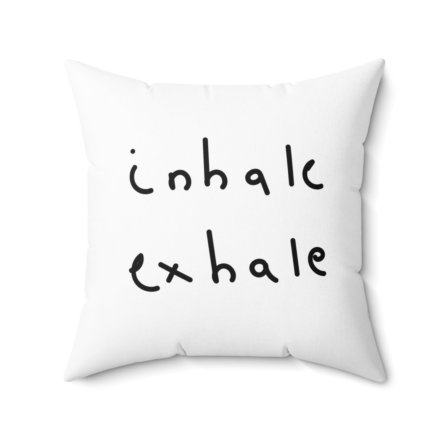 INHALE EXHALE - YOGA MEDITATION • Deko Kissen mit Reißverschluss Quadratisch Weiss