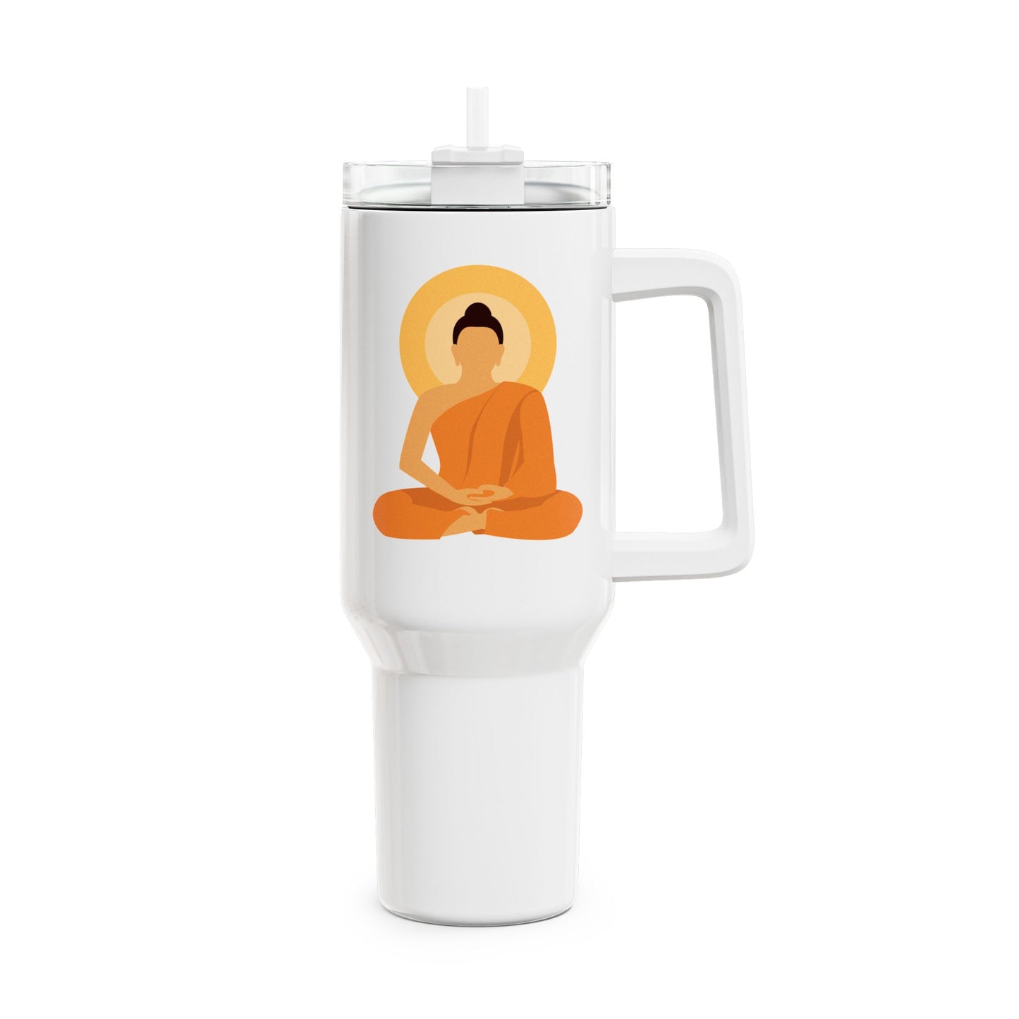 BUDDHA YOGA MEDITATION SONNENAUFGANG • Tumbler mit Henkel & Strohhalm • XXL Reisebecher 1,2L