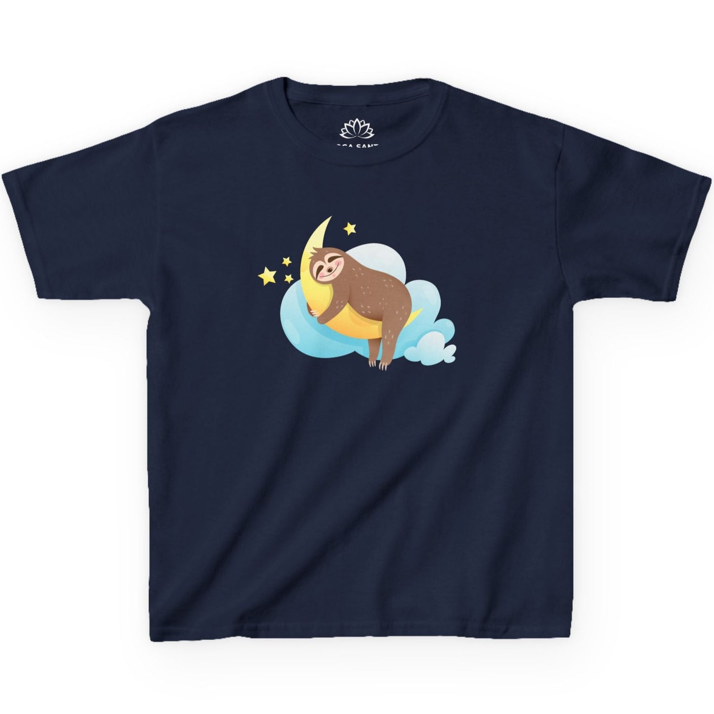 FAULTIER MOND STERNE WOLKE NIEDLICH SÜßE COMIC ZEICHNUNG • Pijama Schlafoberteil Oversize Kinder T-Shirt Mädchen Jungen • BIO Baumwolle 🌿