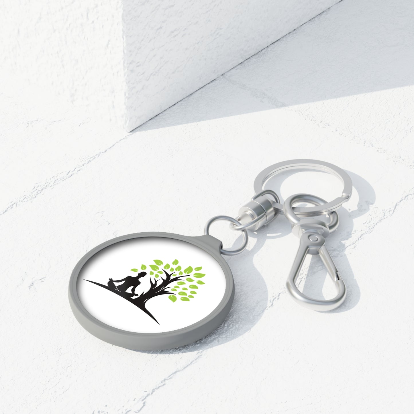 MEDITATION YOGA BAUM • Edler Luxus Schlüsselanhänger mit Karabiner für Frauen & Männer
