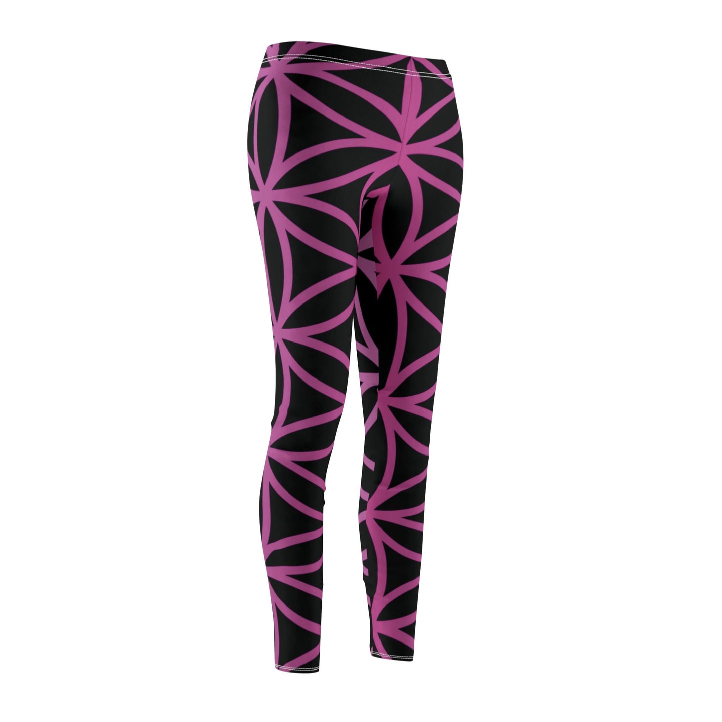 BLUME DES LEBENS LEGGINGS •  Exgtravagante, Außergewöhnliche Leggins Pink Schwarz • Beste Leggings für Sport & Alltag