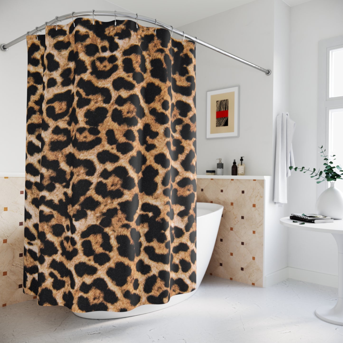 LEOPARDEN LEO ANIMAL PRINT • Hochwertiger, Schöner Duschvorhang 180x200 cm