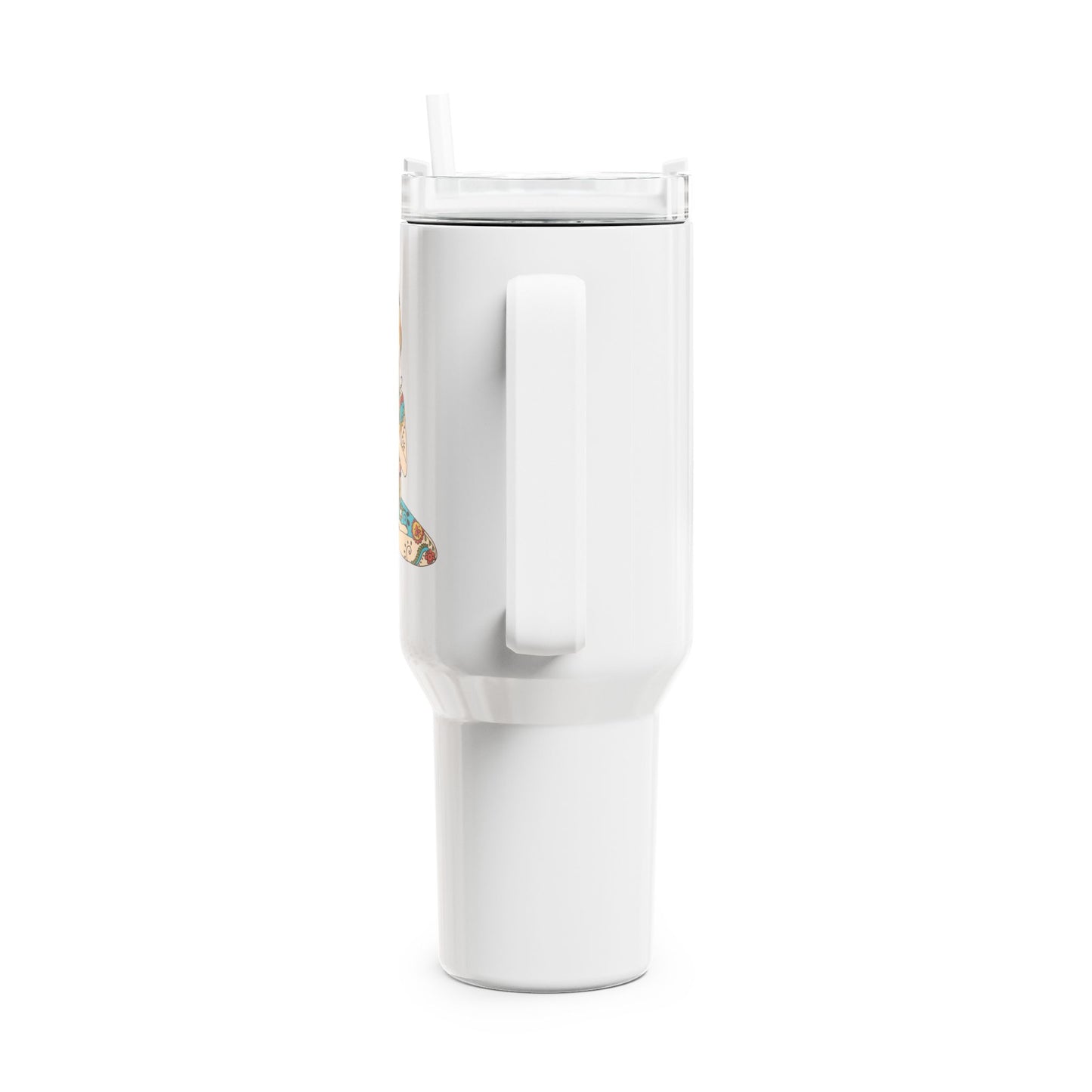 SCHÖNE YOGI FRAU MEDITATIONSPOSE • Tumbler mit Henkel & Strohhalm • XXL Reisebecher 1,2L - YOGA SANTA