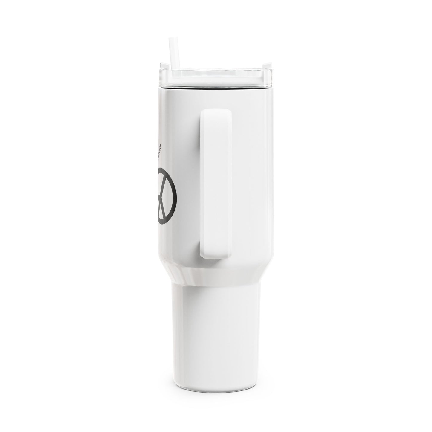 PEACE ZEICHEN FRIEDENSTAUBE - FRIEDENSBOTSCHAFT • Tumbler mit Henkel & Strohhalm • XXL Reisebecher 1,2L - YOGA SANTA
