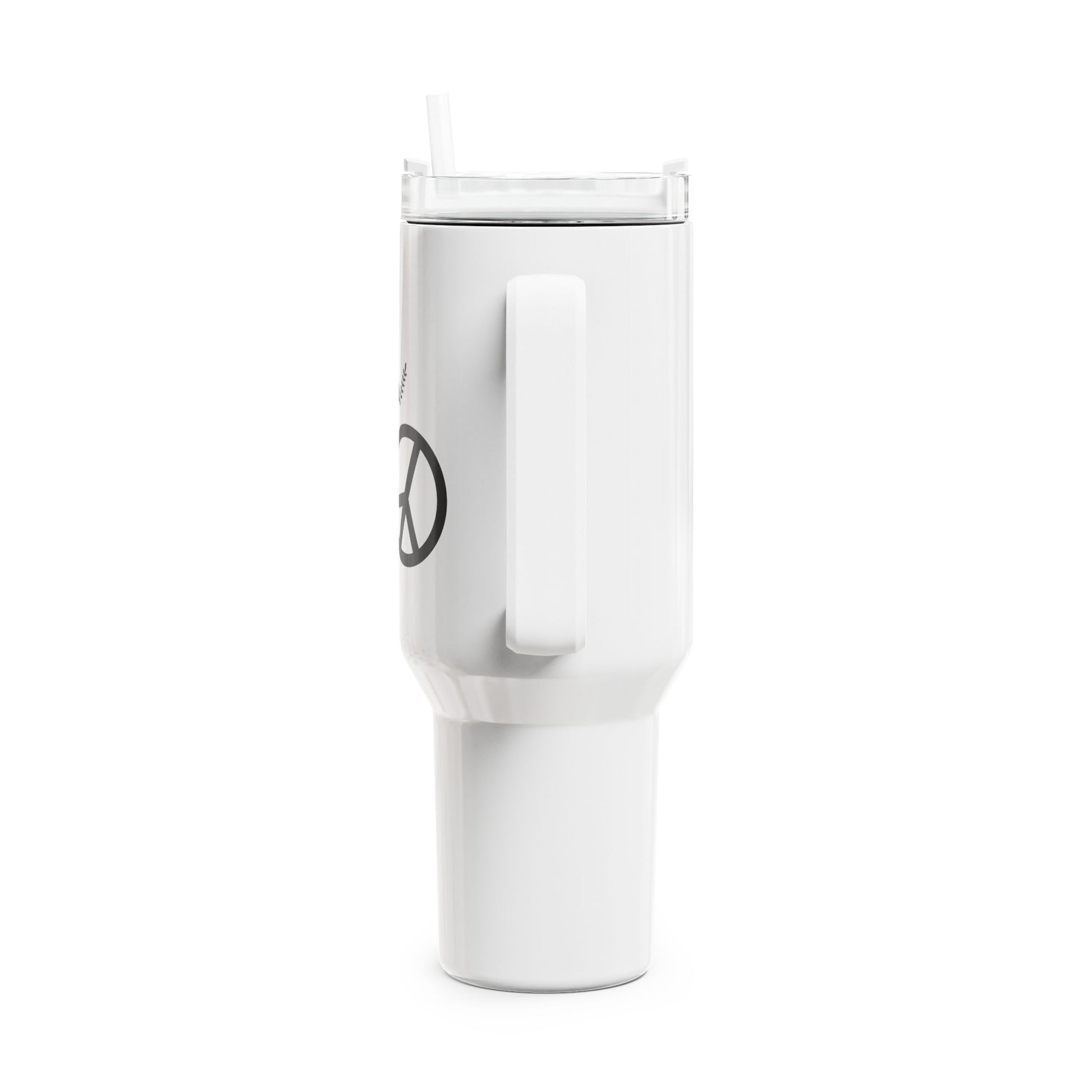 PEACE ZEICHEN FRIEDENSTAUBE - FRIEDENSBOTSCHAFT • Tumbler mit Henkel & Strohhalm • XXL Reisebecher 1,2L - YOGA SANTA