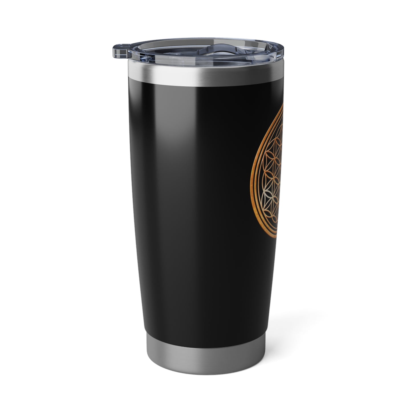 BLUME DES LEBENS BRONZE OPTIK • Thermo-Reisebecher XL • 590 ml • Tumbler Schwarz Vagabond