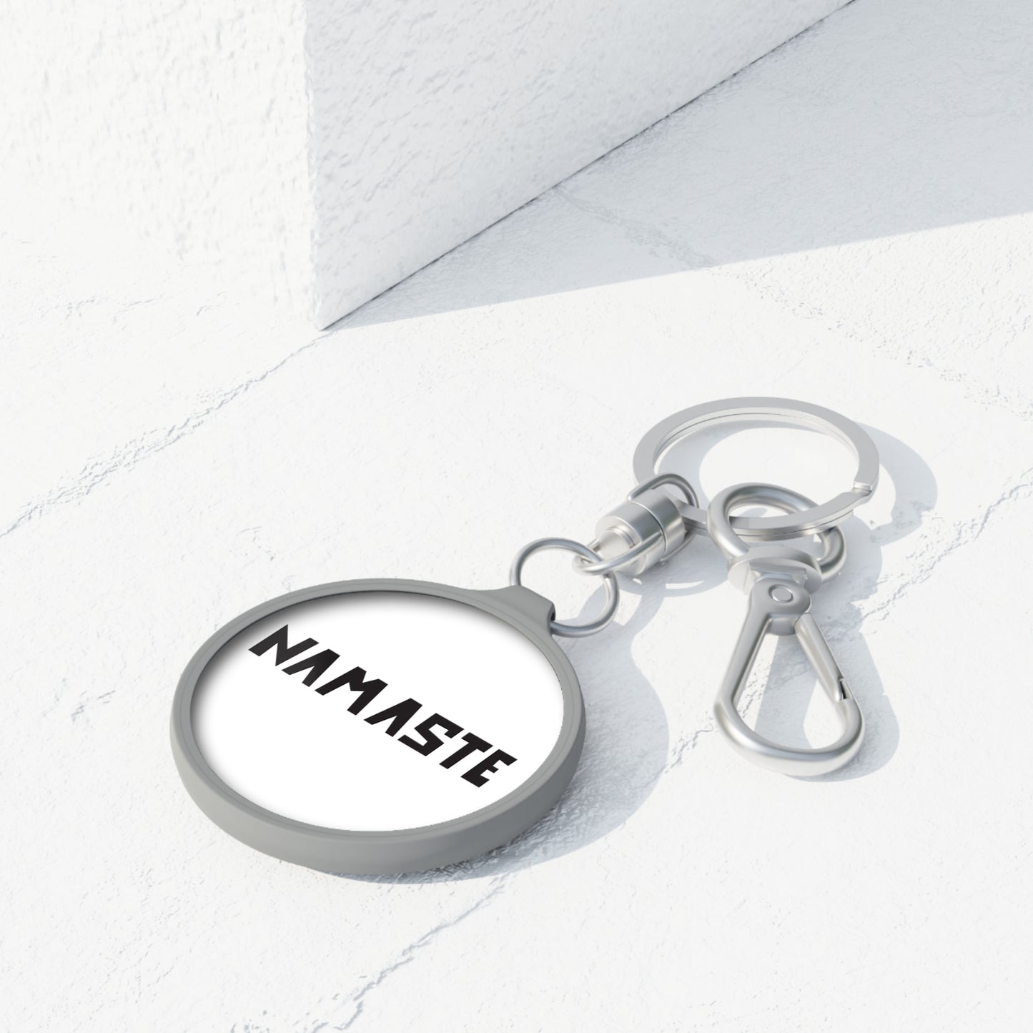 NAMASTE SPRUCH - Yoga Begrüßung Quote • Edler Luxus Schlüsselanhänger mit Karabiner für Frauen & Männer