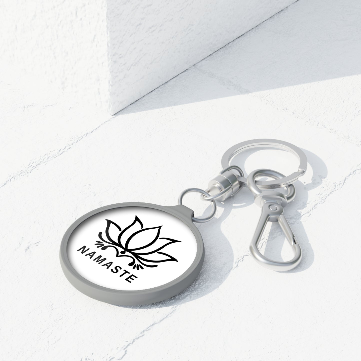 NAMASTE LOTUSBLÜTE • Edler Luxus Schlüsselanhänger mit Karabiner für Frauen & Männer