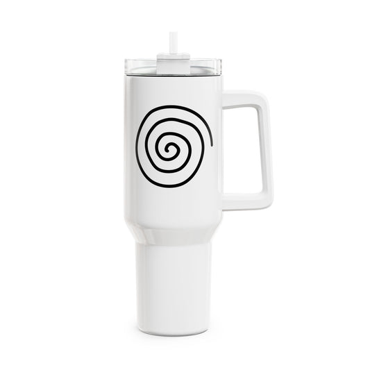 SPIRALE SPIRITUELLES SYMBOL • Tumbler mit Henkel & Strohhalm • XXL Reisebecher 1,2L - YOGA SANTA