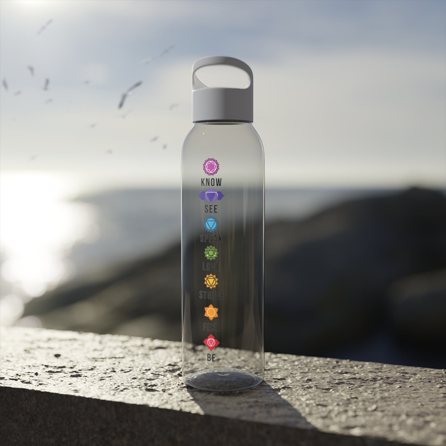 7 CHAKREN • YOGA MEDITATION Energiefelder • Wasserflasche Sky 650 ml