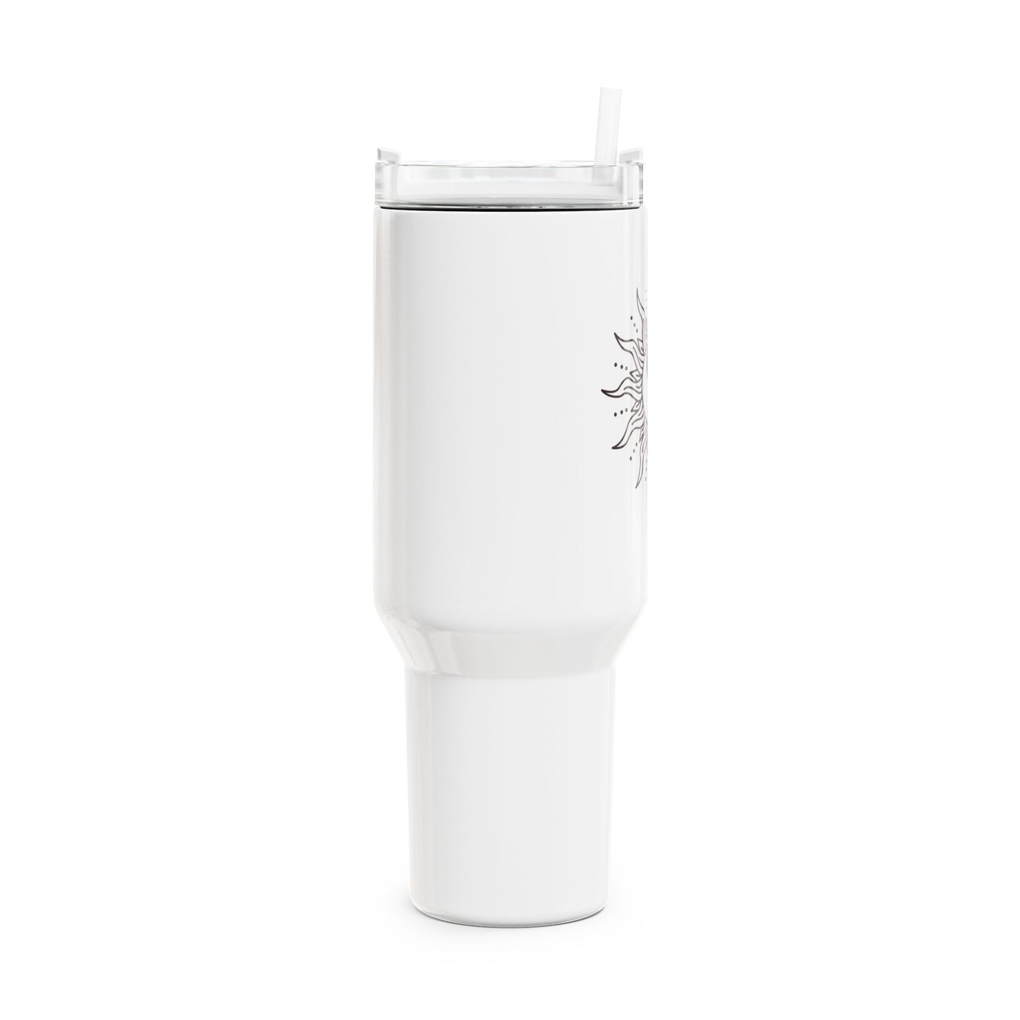 YING YANG ZEICHEN SONNE • Tumbler mit Henkel & Strohhalm • XXL Reisebecher 1,2L