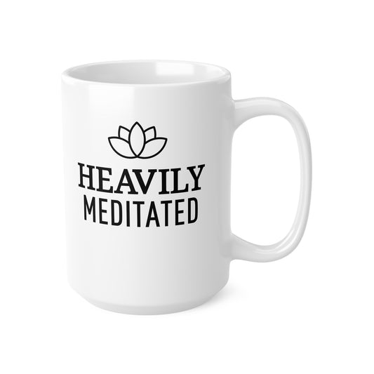 HEAVILY MEDITATED • LOTUSBLÜTE • YOGA MEDITATION WELLNESS • 440ml XXL Kaffeebecher - YOGA SANTA