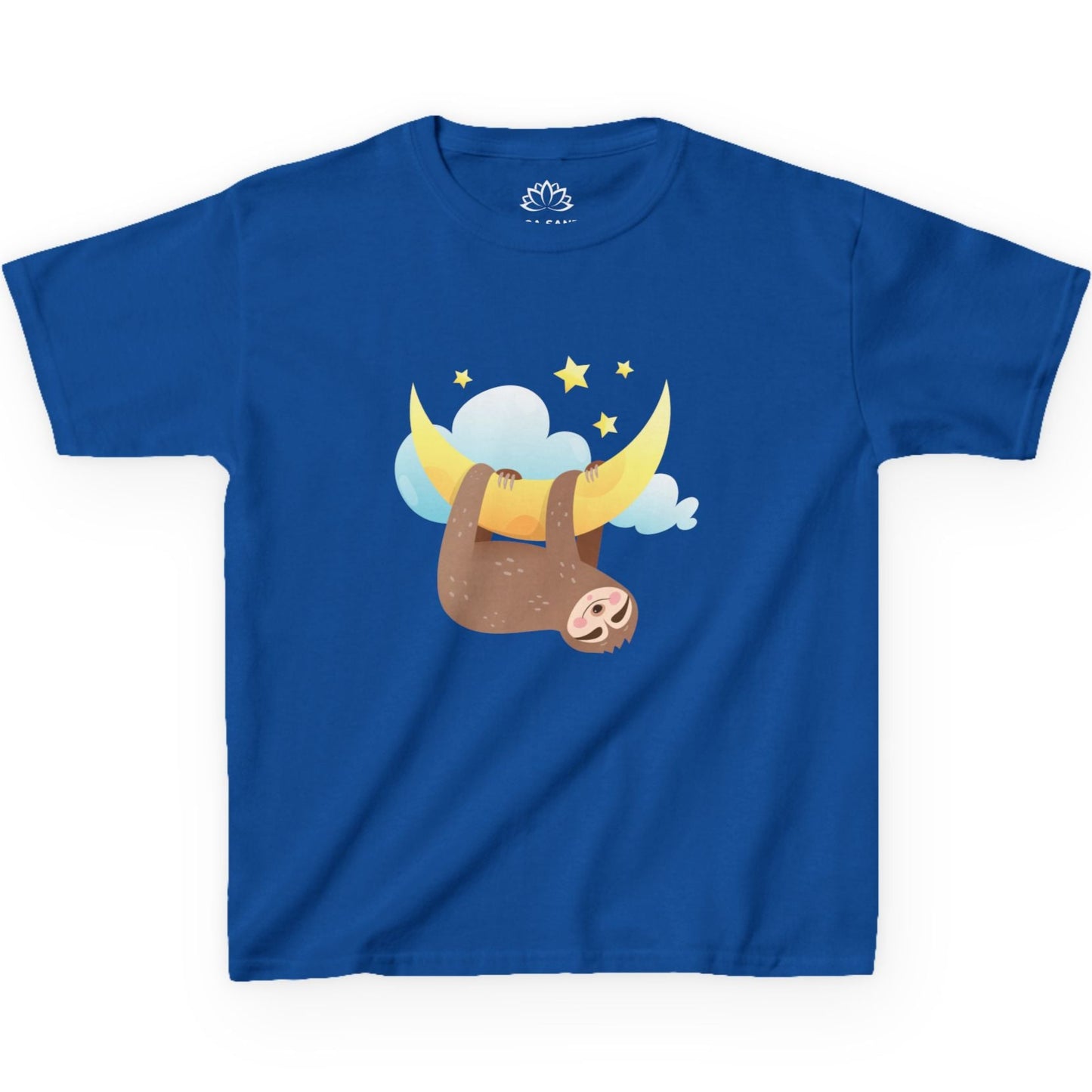 FAULTIER SLOT HÄNGT IM MOND STERNE NIELDICH SÜßES COMIC TIER • Pijama Schlafoberteil Oversize Kinder T-Shirt Mädchen Jungen • BIO Baumwolle 🌿
