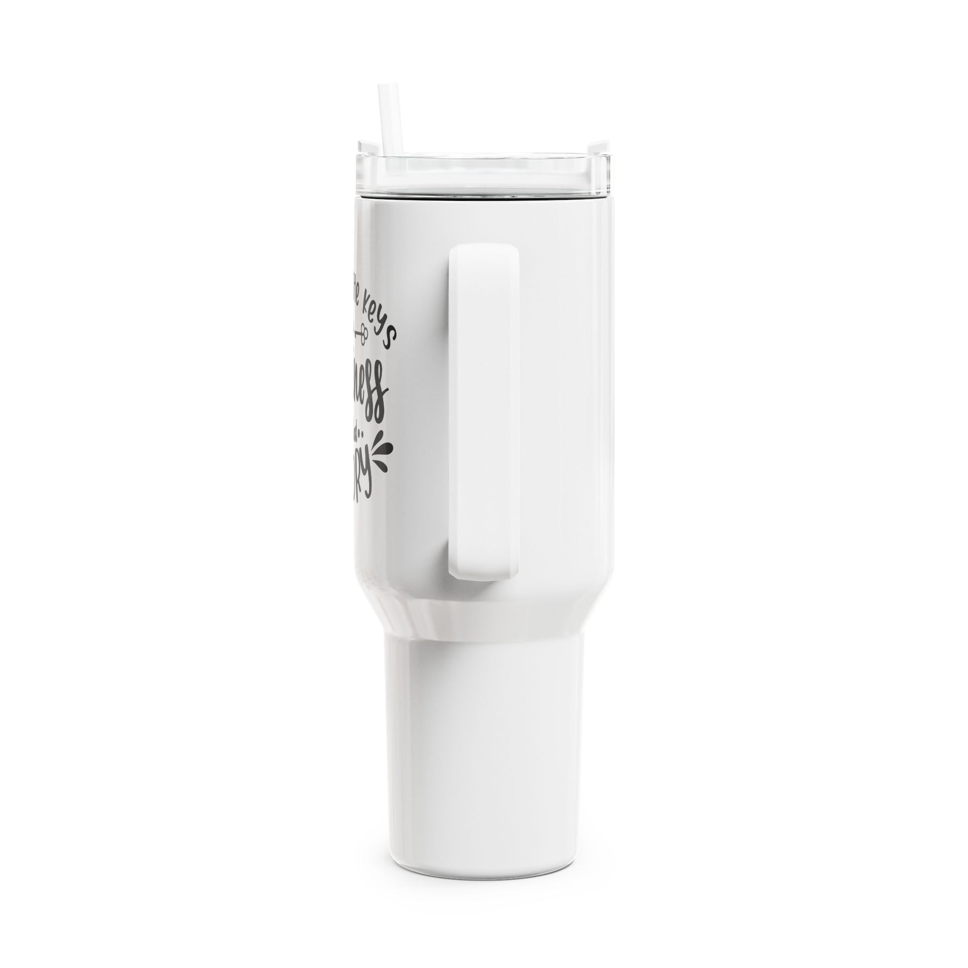 ONE OF THE KEYS TO HAPPINESS IS A BAD MEMORY • Lustiger Spruch Tumbler XXL Reisebecher 1,2L - YOGA SANTA
