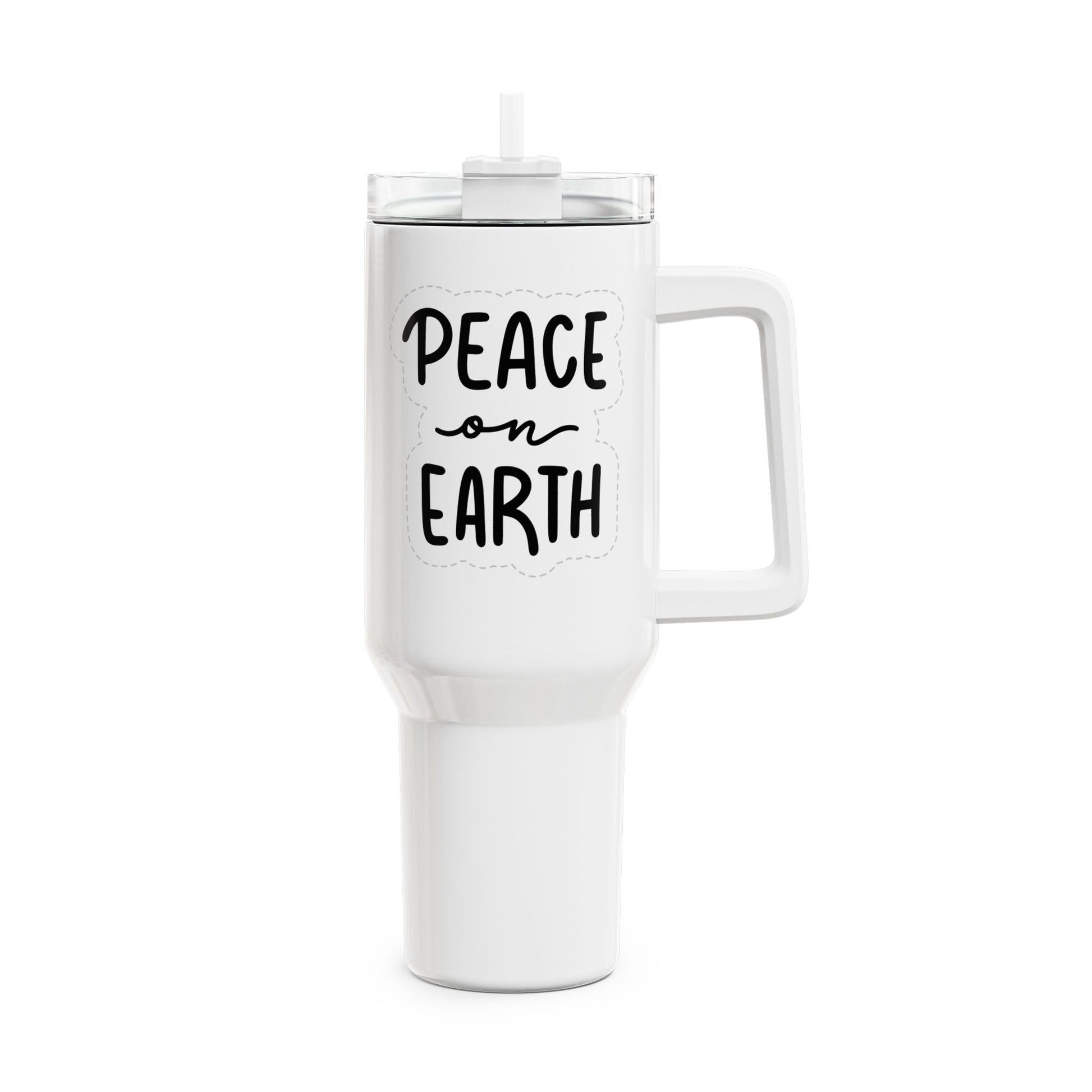 PEACE ON EARHT - HARMONIE • Tumbler mit Henkel & Strohhalm • XXL Reisebecher 1,2L - YOGA SANTA