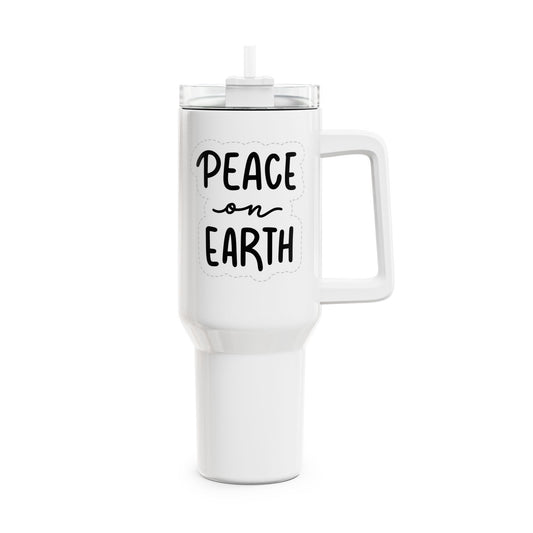 PEACE ON EARHT - HARMONIE • Tumbler mit Henkel & Strohhalm • XXL Reisebecher 1,2L - YOGA SANTA