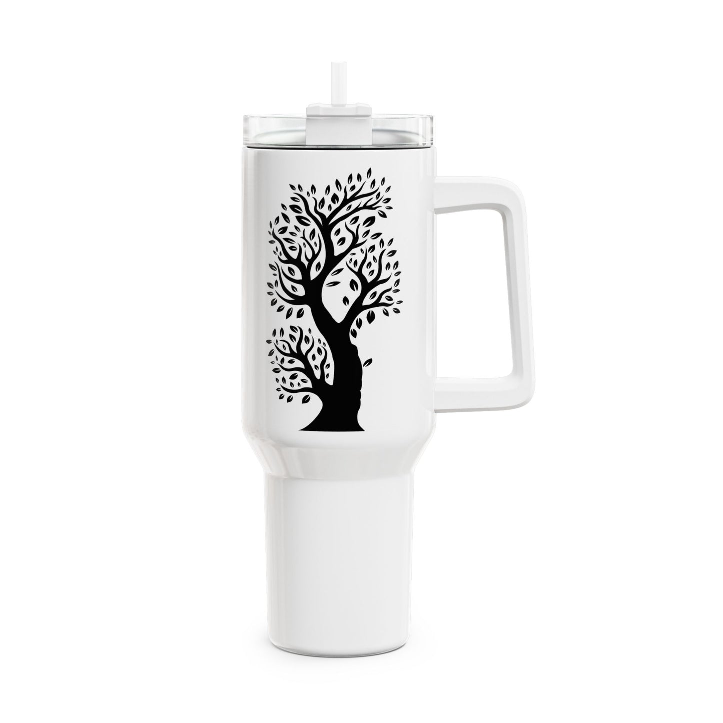 OLIVENBAUM NATURMOTIV PFLANZEN • Tumbler mit Henkel & Strohhalm • XXL Reisebecher 1,2L - YOGA SANTA