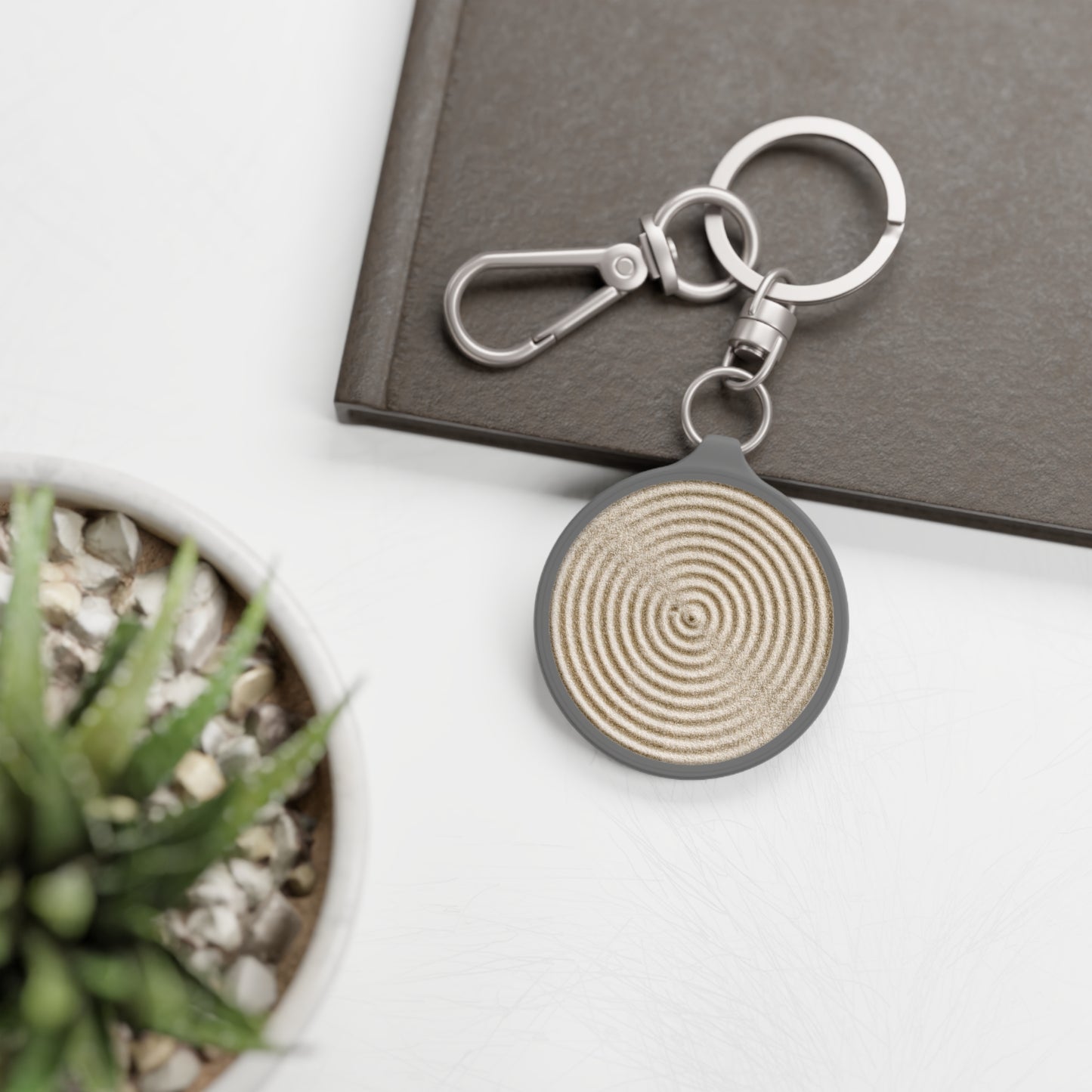 ZEN GARTEN SPIRALE FENG SHUI • Edler Luxus Schlüsselanhänger mit Karabiner für Frauen & Männer