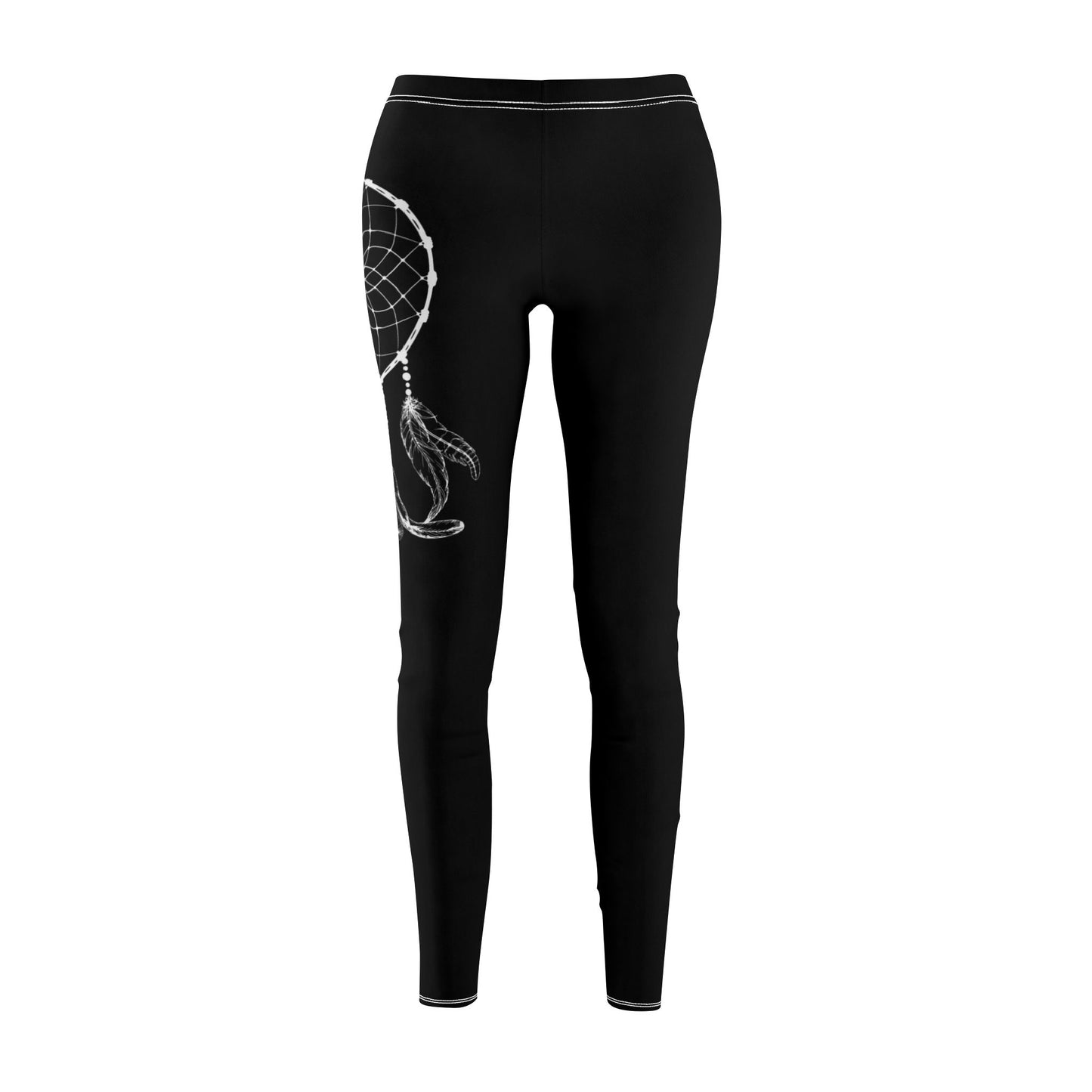 TRAUMFÄNGER INDIANER VOGELFEDERN • Boho Style Hippie Hose • Damen Leggins Schwarz • Beste Leggings für Sport & Freizeit