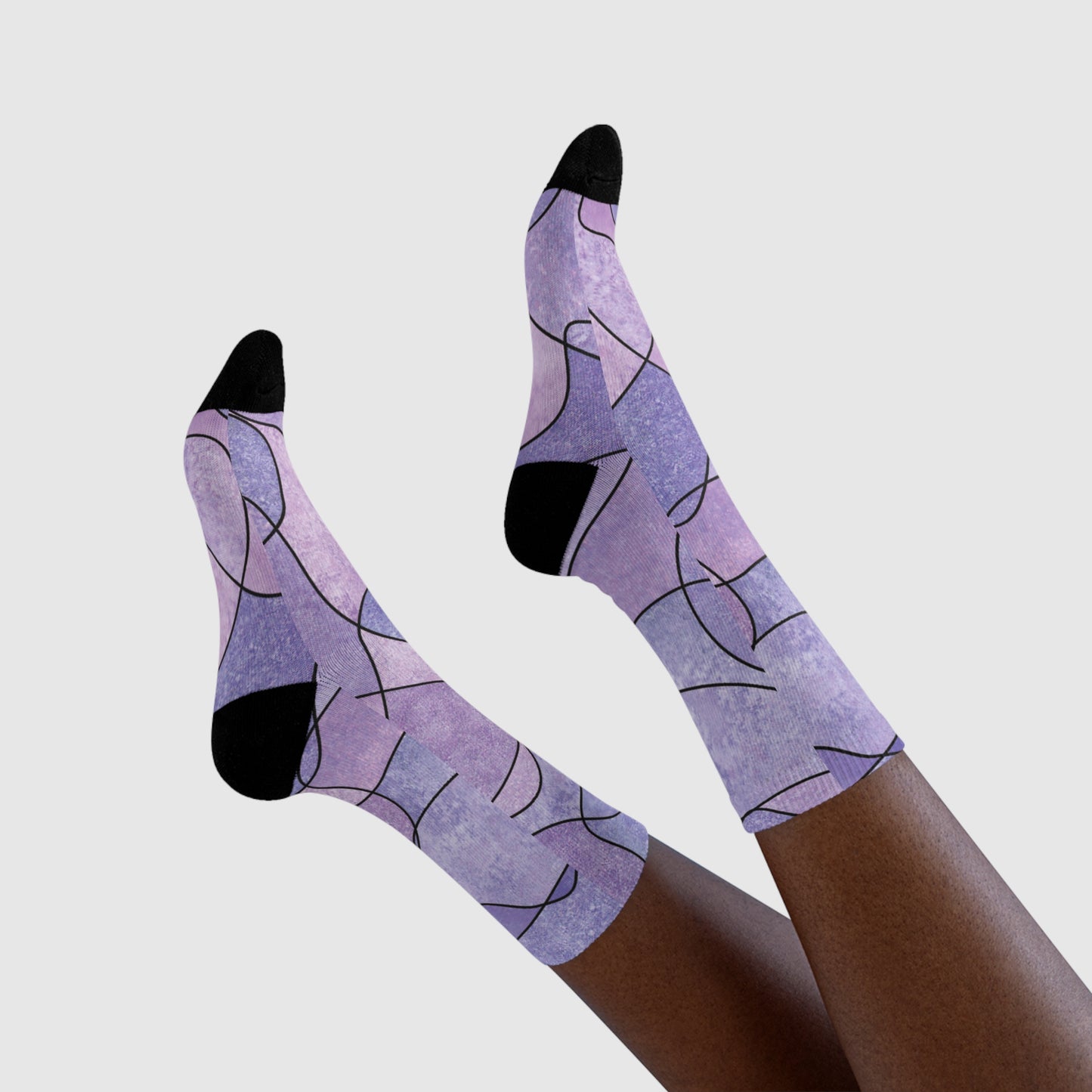 FLIEDER VIOLET LILA KUNSTDRUCK DESIGN • HAPPY SOCKS Crew Socken mit Motiv
