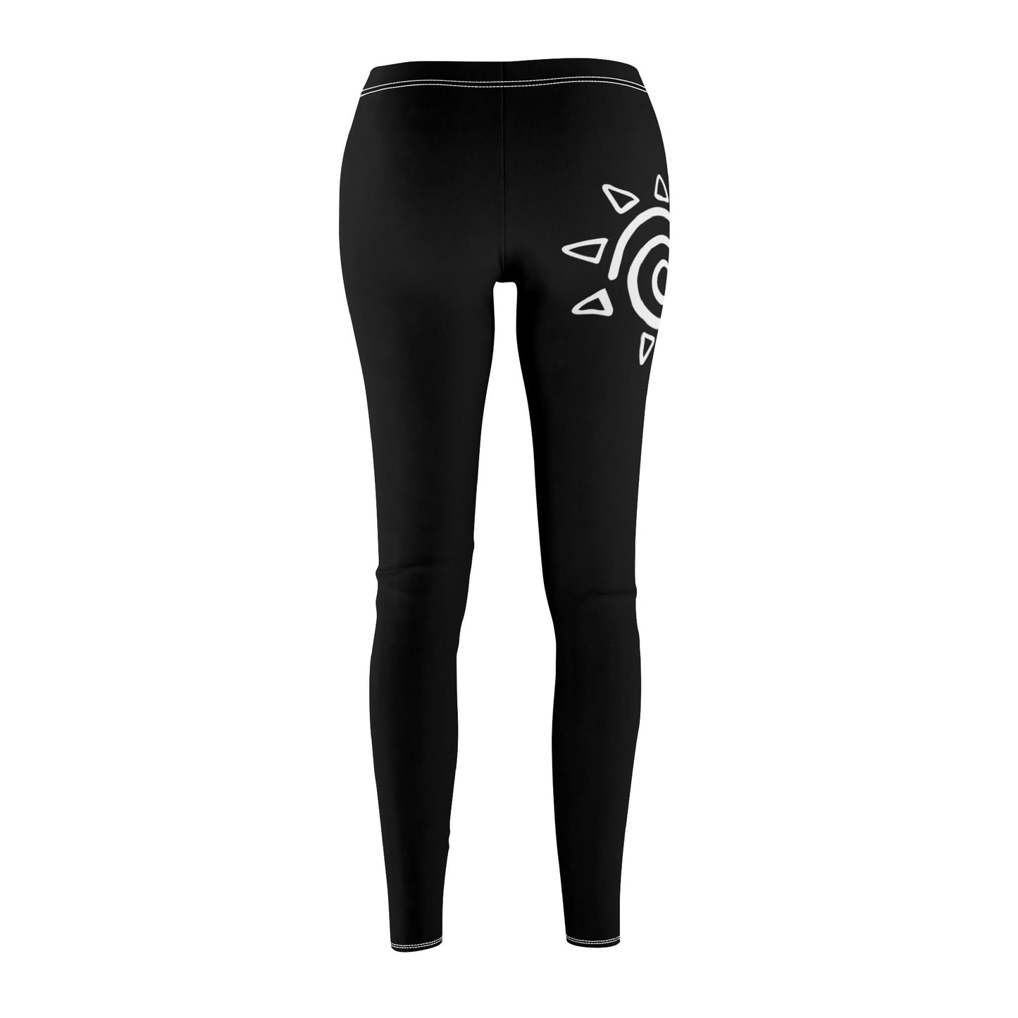 SPIRALE IN SONNE SYMBOL MOTIV SPIRITUELL • BOHO STYLE - Hippie Damen Leggins Schwarz • Beste Leggings für Sport & Freizeit