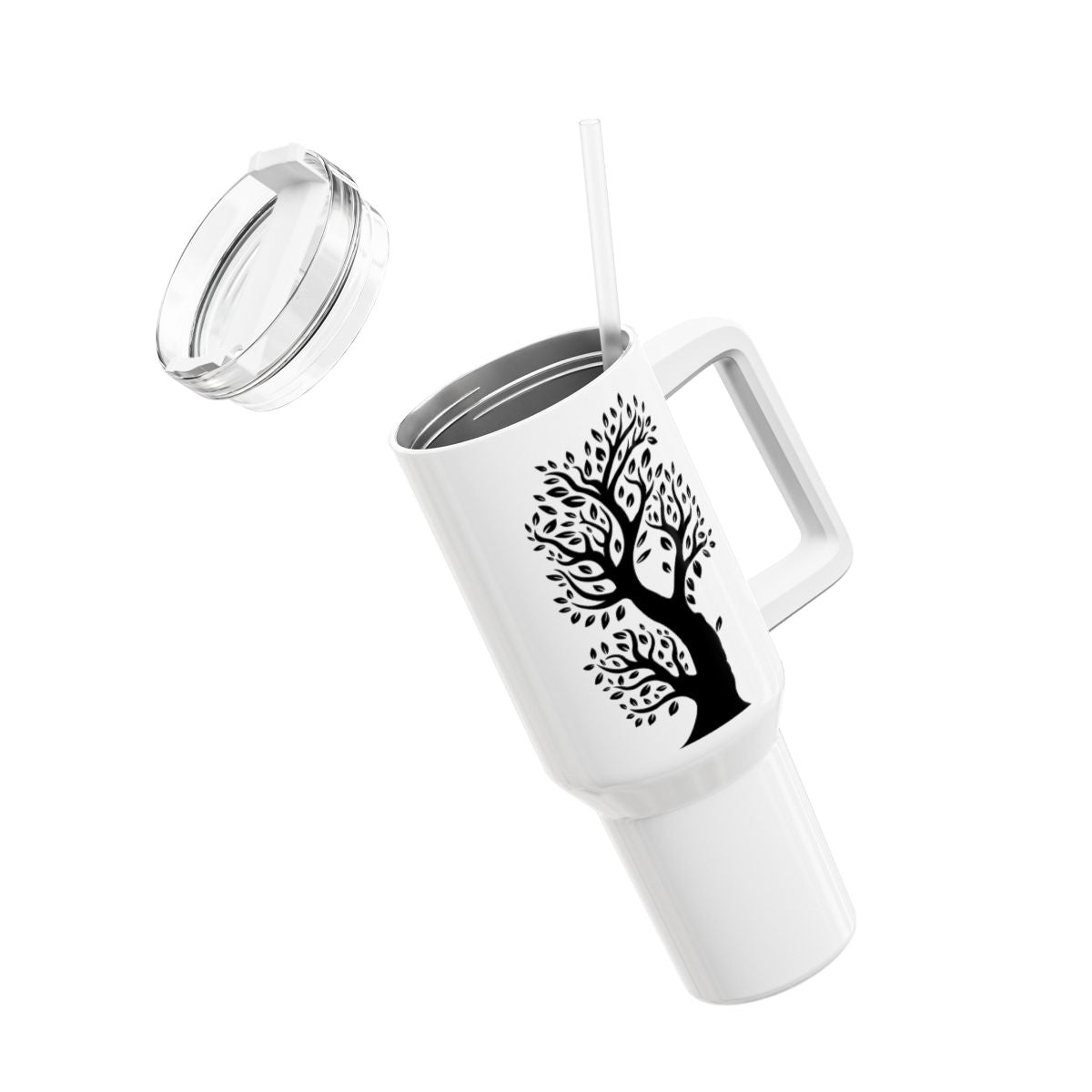 OLIVENBAUM NATURMOTIV PFLANZEN • Tumbler mit Henkel & Strohhalm • XXL Reisebecher 1,2L - YOGA SANTA