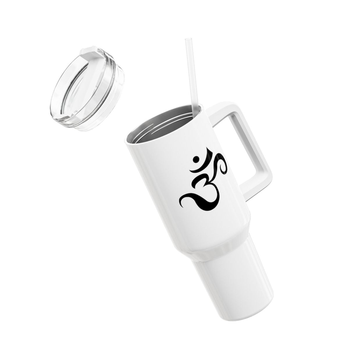 OM OHM ZEICHEN ÄSTHETISCH • Tumbler mit Henkel & Strohhalm • XXL Reisebecher 1,2L - YOGA SANTA