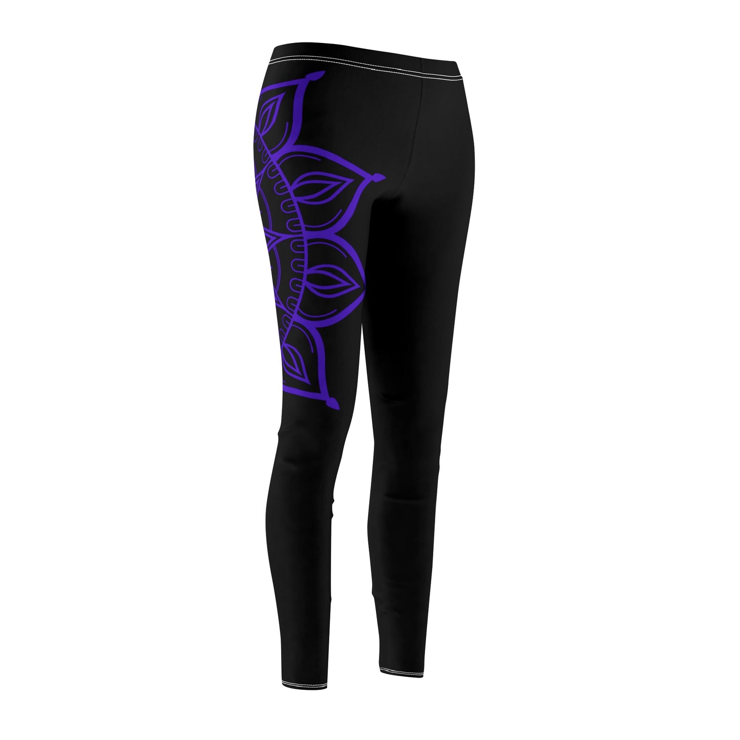 MANDALABLUME LILA ÄSTHETISCH AUßERGEWÖHNLICH SCHÖN • Damen Leggins Schwarz • Beste Leggings für Sport & Freizeit
