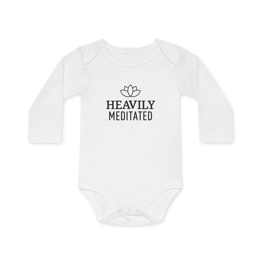 HEAVILY MEDITATED • Lotusblume / Lotusblüte • YOGA Baby Body Langarm • Mädchen & Jungen • BIO Baumwolle 🌿 - YOGA SANTA