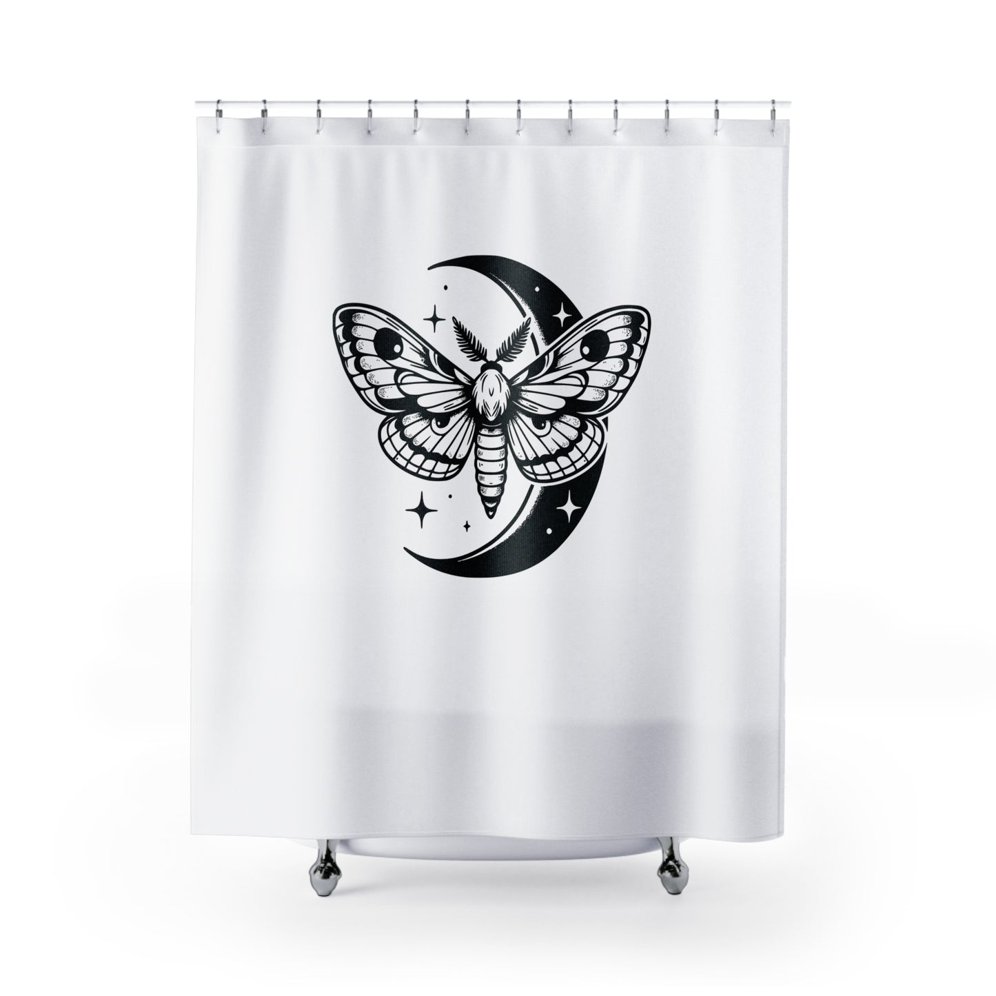 MOTTE MOND STERNE TRANSFORMATION •  Duschvorhang 180x200 cm Weiss
