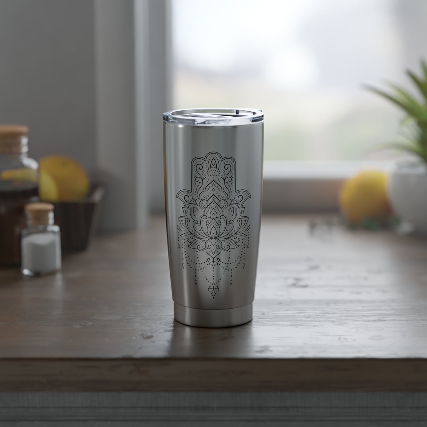 FATIMAS HAND MANDALA DEZENTES DESIGN• Thermo-Reisebecher XL • 590 ml • Tumbler Vagabond