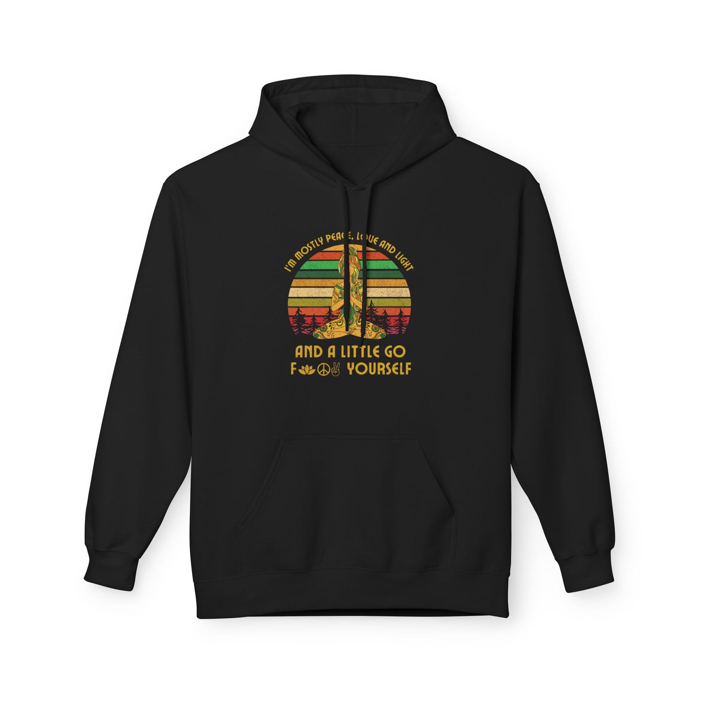 MOSTLY PEACE LOVE & LIGHT • Lustiger Spruch Yoga Humor • Hoodie für Damen & Herren Kuschelpullover • Baumwolle 🌿